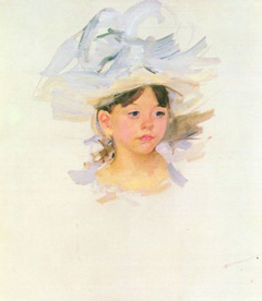 Mary Cassatt Ellen Mary Cassatt with large blue hat