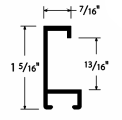 Tall, yet slim 7/16 " metal frame with a hooked profile. This moulding is dark chocolate brown with a black grain pattern across. It has a smooth texture with slightly indented grain markings.

Nielsen n117-282 Profile