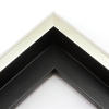 This unique floater frame for stretched canvas features a narrow, 0.5 " face that falls into a steep reverse slant toward the outer edge of the frame.  The modern style is finished in frosted silver on the face and outer edge.

Ideal for mounting medium to extra large, thick (1.5 " deep) gallery wrapped canvas portraits, paintings or Giclée prints. The canvas will extend slightly farther than the face of the frame. 

*Note: These solid wood, custom canvas floaters are for stretched canvas prints and paintings, and raised wood panels.
