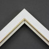 White 1-1/4 " w/Gold Lip