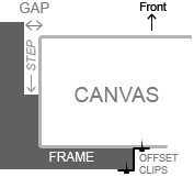 Stair step style floater frame with sunken spacer