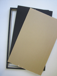 A frame order with plexi and backing